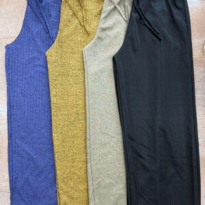 Kit 12 Calça Feminina pantalona canelada