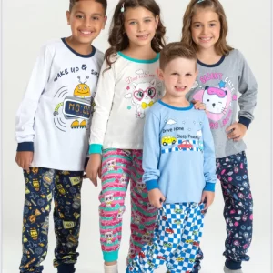 Kit 12 Pijama Infantil Manga Longa