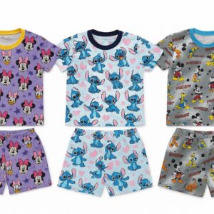 Kit 12 pijamas infantil personagem sublimado misto