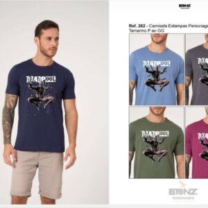 Kit 12 Camisetas Masculina Personagens P ao GG
