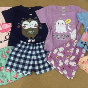 Kit 12 pijama infantil menina hey kids