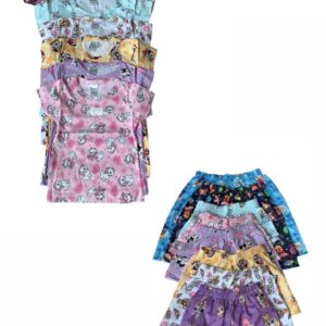 Kit 12 pijama infantil menina  algodão personagem sublimado