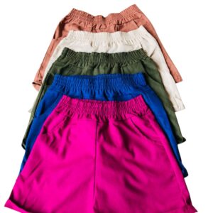 Kit 12 Short Linho Feminino Barra  M ao G