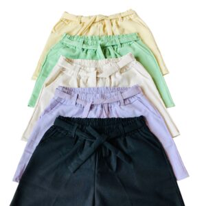 Kit 12 Short Linho Feminino Amarração P ao G