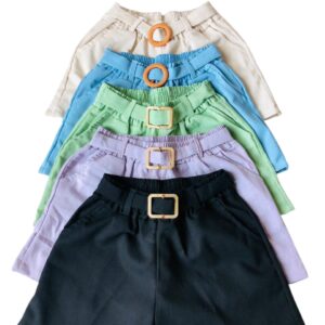 Kit 12 Short Linho Feminino Fivela P ao G