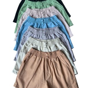 Kit 12 Short Linho Feminino Botão P ao G
