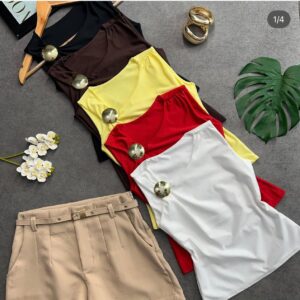 Kit 12 Blusa feminina fivela lateral